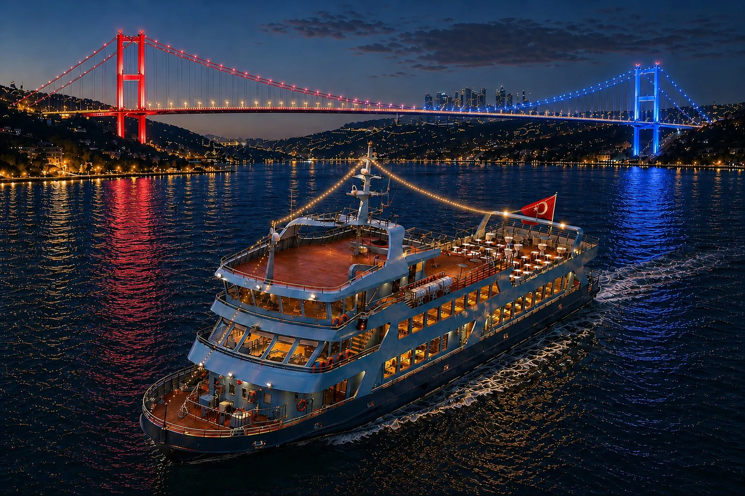 Evening Dinner Cruise on the Istanbul Bosphorus with Turkish Night Show – İstanbul 1