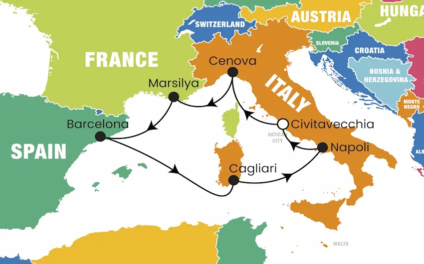 8 Günlük Batı Akdeniz ve Sardinya Cruise Turu – İstanbul 3